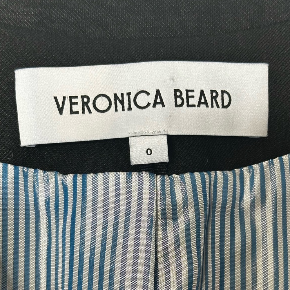 Veronica Beard Kiernan Linen Blend Dickey Blazer Jacket Black Size 0 - Picture 7 of 15